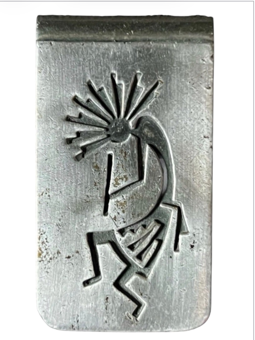 Native American Kokopelli Metal Money Clip - Myron Panteah signed